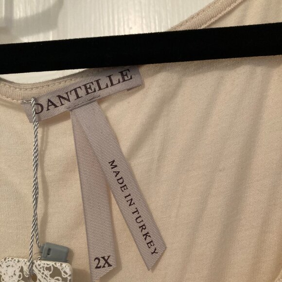 NWT Dantelle Sleeveless Top - Cream Sheer Lace Front/Solid Back  Size 2X - Picture 4 of 6